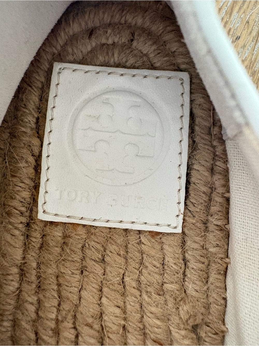 Tory Burch White Floral Leather Espadrille Flats - Picture 8 of 8